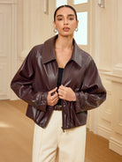 Alison | Collared Zip-Up Faux PU Jacket 1