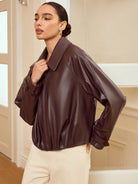 Alison | Collared Zip-Up Faux PU Jacket 4