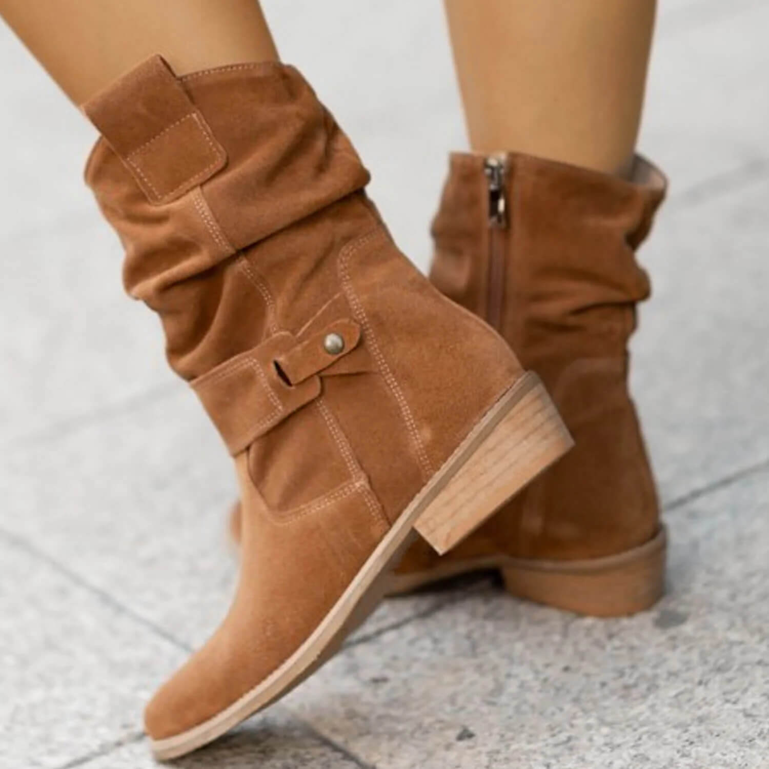 Brown Suede Ankle Boots for Women – Comfortable High-Quality Everyday Footwear 4