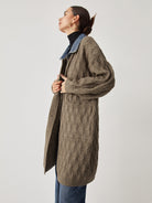 Cali | Diamond Stitch Knitting Longline Cardigan 4