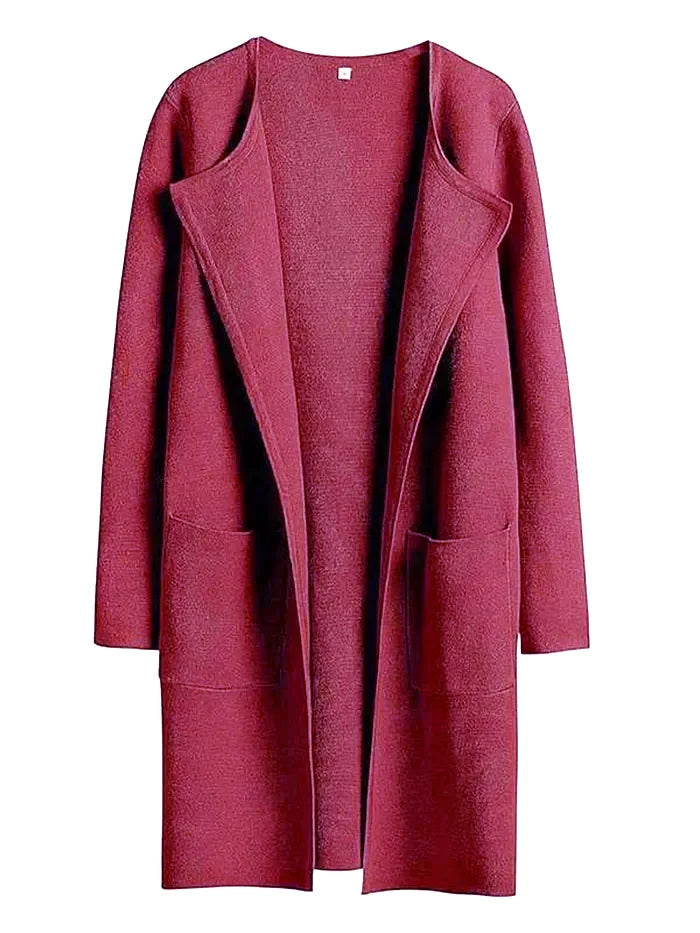 Classic Women’s Wool Blend Coat – Relaxed Fit Knee-Length Winter Coat with Wide Lapel for Everyday Elegance 9