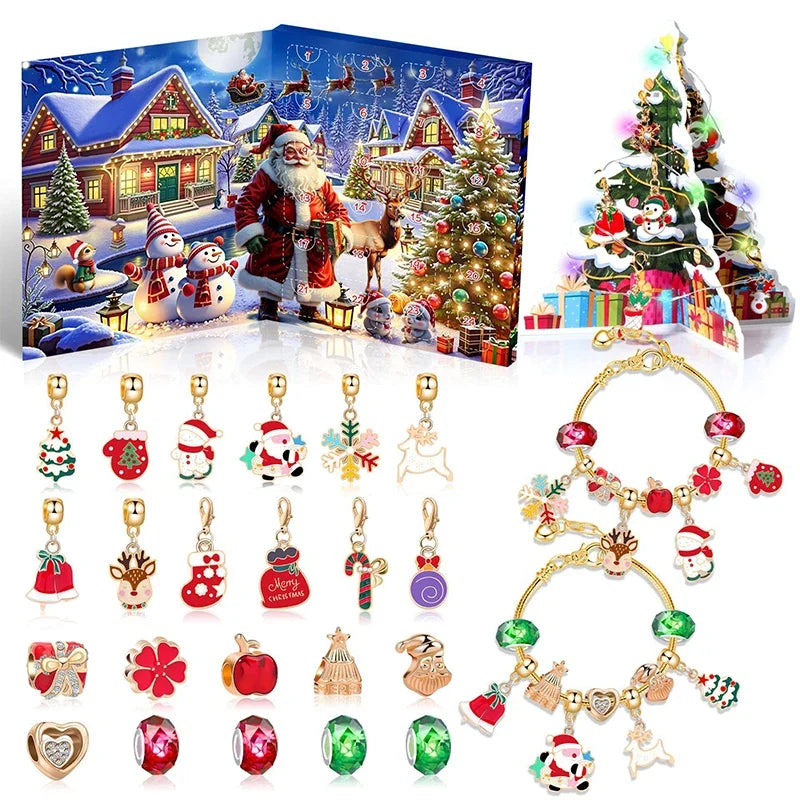 CrystalJoy | Festive Kids’ Christmas Countdown Bracelet Set with Colorful Beads 5
