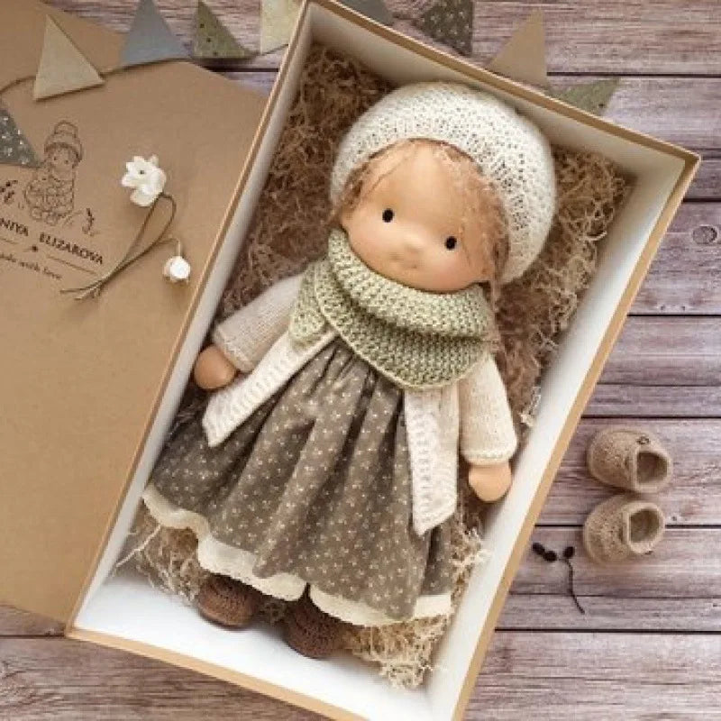 Emma | Handmade Cotton Plush Doll – Waldorf Soft Toy with Fabric Box | Adorable & Cuddly | For Kids’ Birthday & Everyday Fun 26