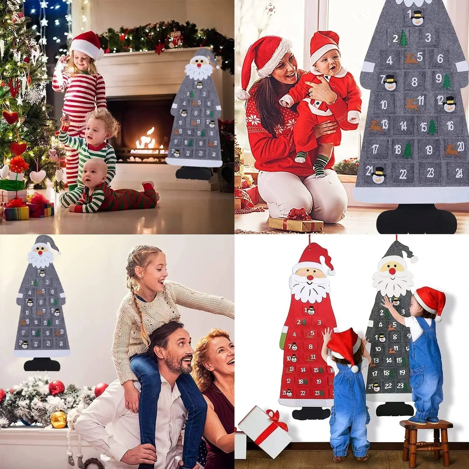 FelineFelt | Cute Cat Advent Calendar with 24 Mini Santa Claus Surprises 5