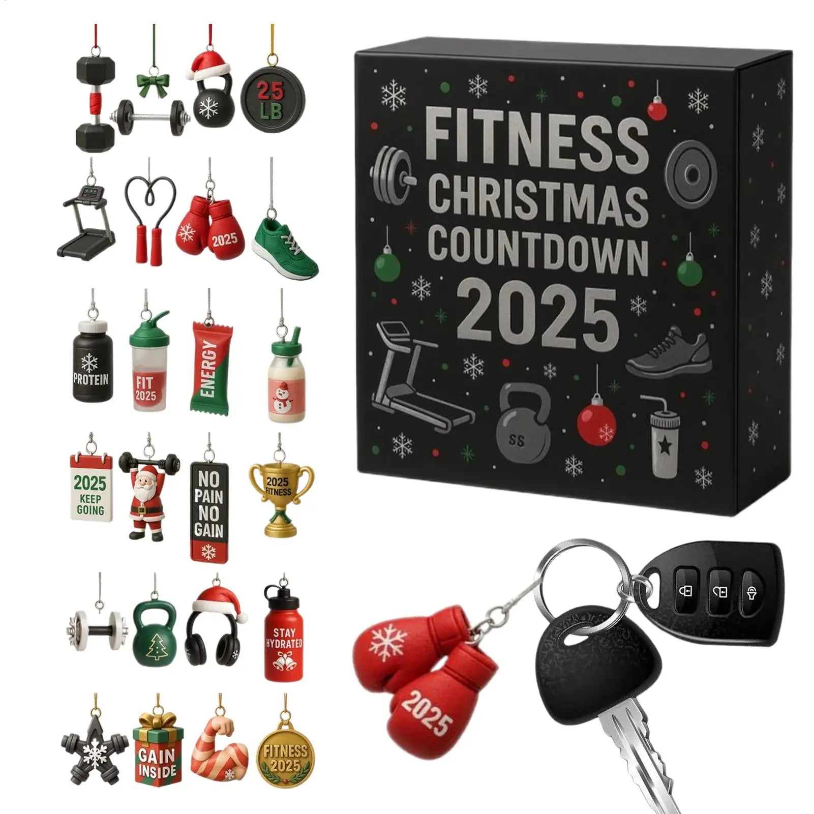 FitSpirit | Cheerful Acrylic Christmas Countdown Advent Calendar for Fitness Fans 1