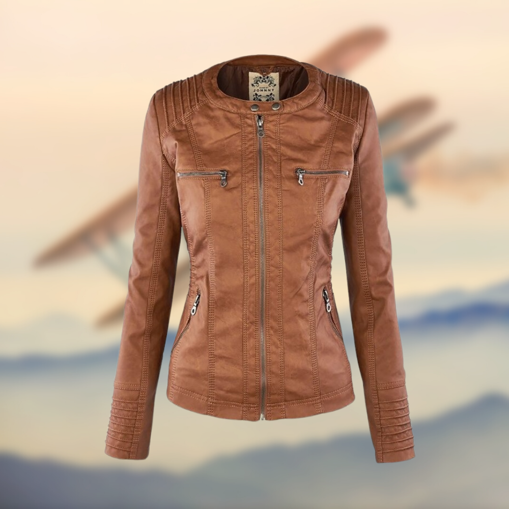 Flora | Women's Hooded Leather Jacket - Stylish & Functional 1