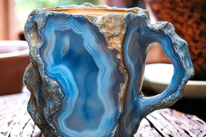 Handcrafted Mineral Crystal Mug – Insulated, Microwave Safe, 350-450 ml Capacity 0