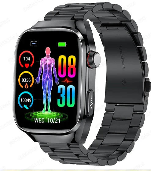 Health Smartwatch with ECG & Blood Sugar Monitoring – 2.04-Inch AMOLED Display & Waterproof Design 2