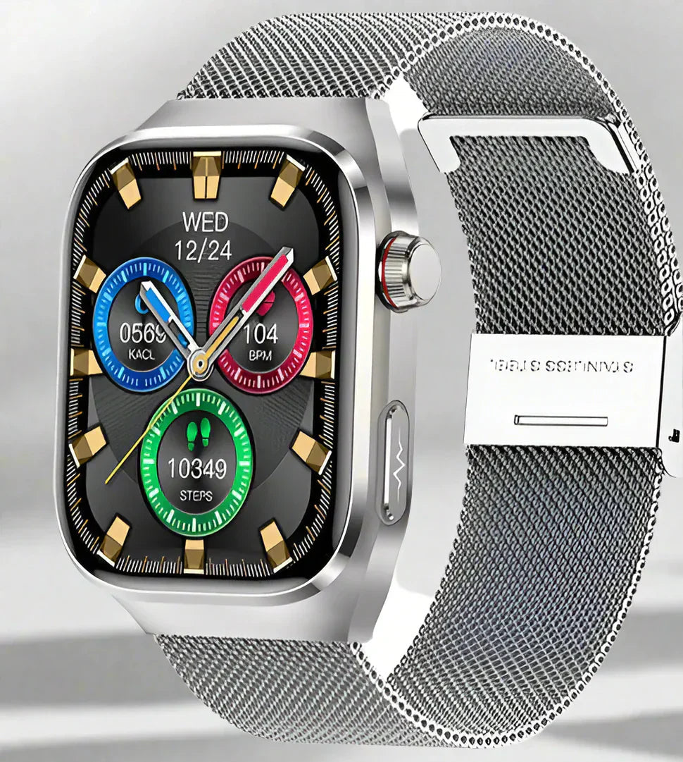 Health Smartwatch with ECG & Blood Sugar Monitoring – 2.04-Inch AMOLED Display & Waterproof Design 6