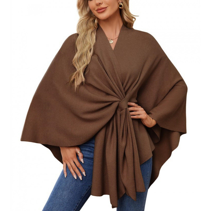 Isabella Wrap | Luxury Women's Wrap Poncho with Waistband 3