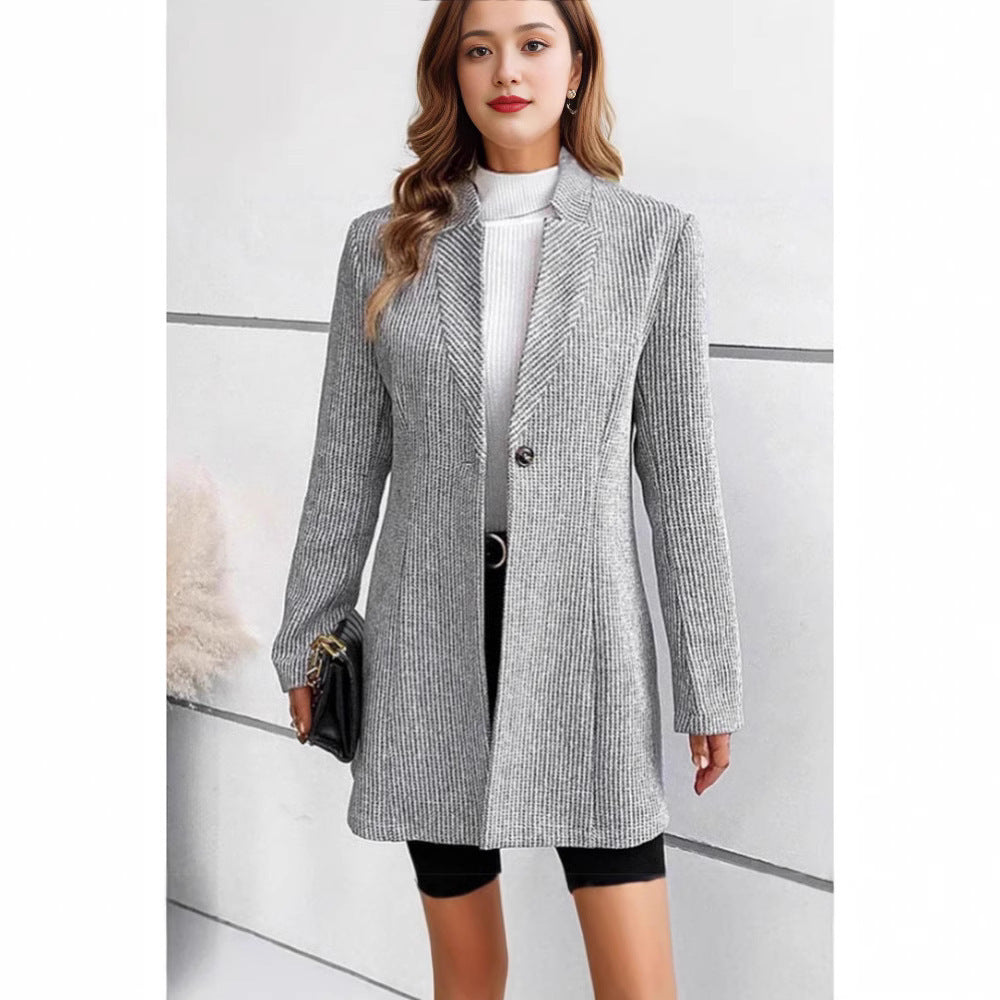 Isabelle Roche | Elegant Knitted Blazer with Lapel Collar 4
