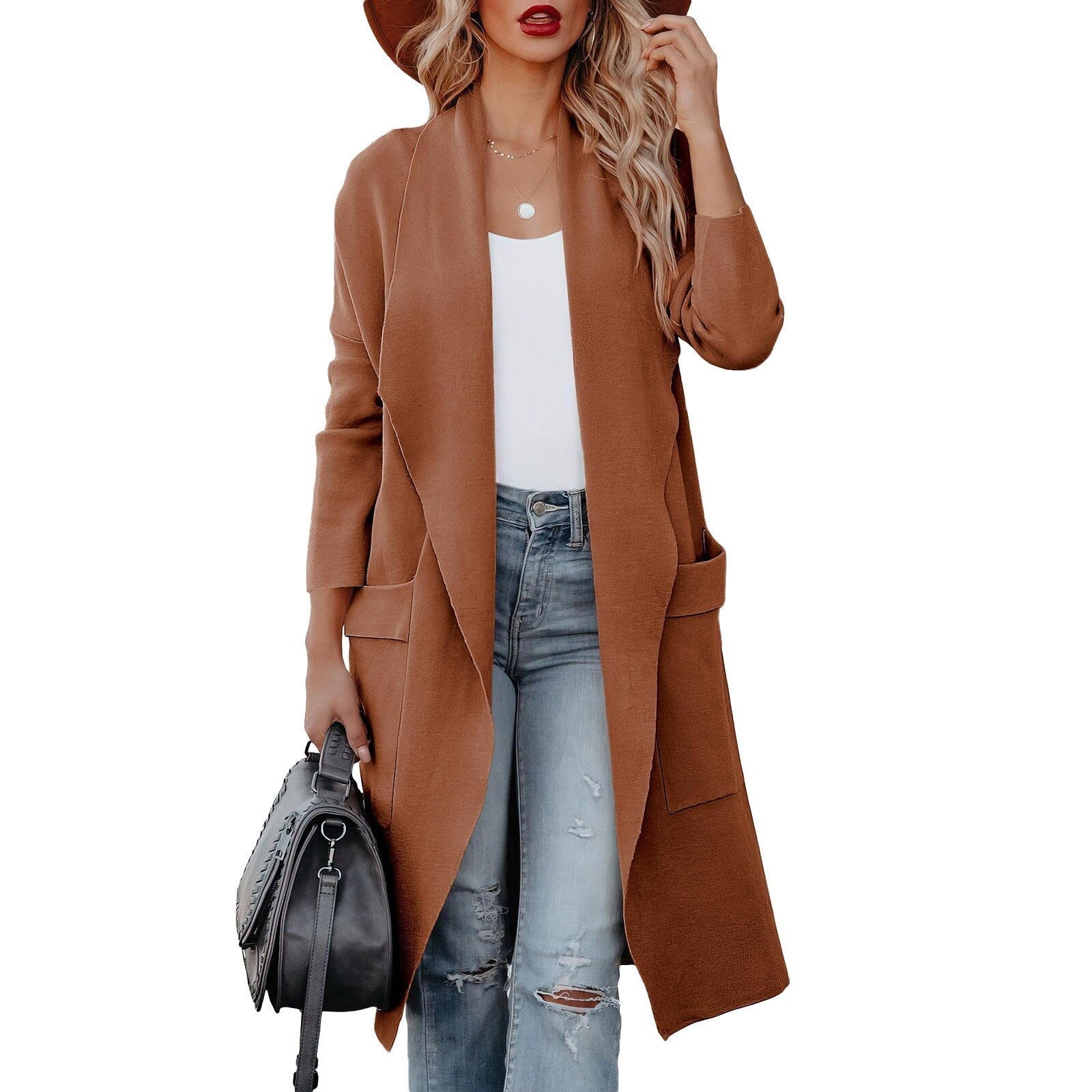 Kylie | Elegant Knitted Winter Suede Coat 0