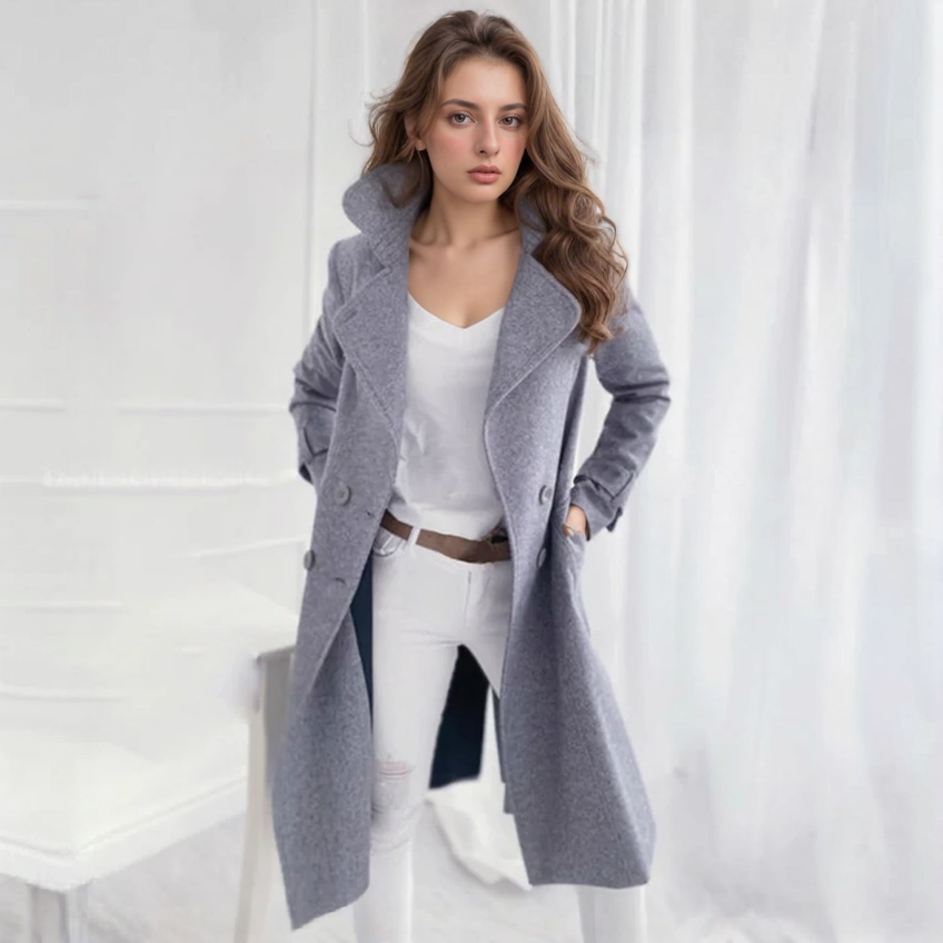 Ladies Long Casual Coat Elegant 1