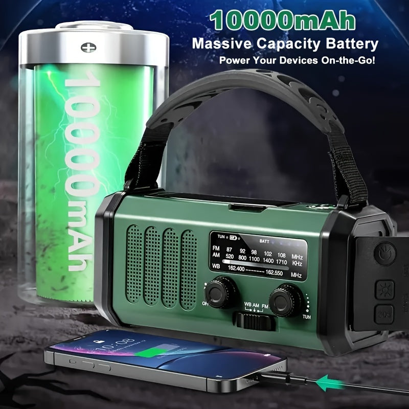 LifeLink Emergency Radio – Solar Panel and Hand Crank Powered, with NOAA Access, Integrated Flashlight, and USB Charger for a Compact Survival Device. 1