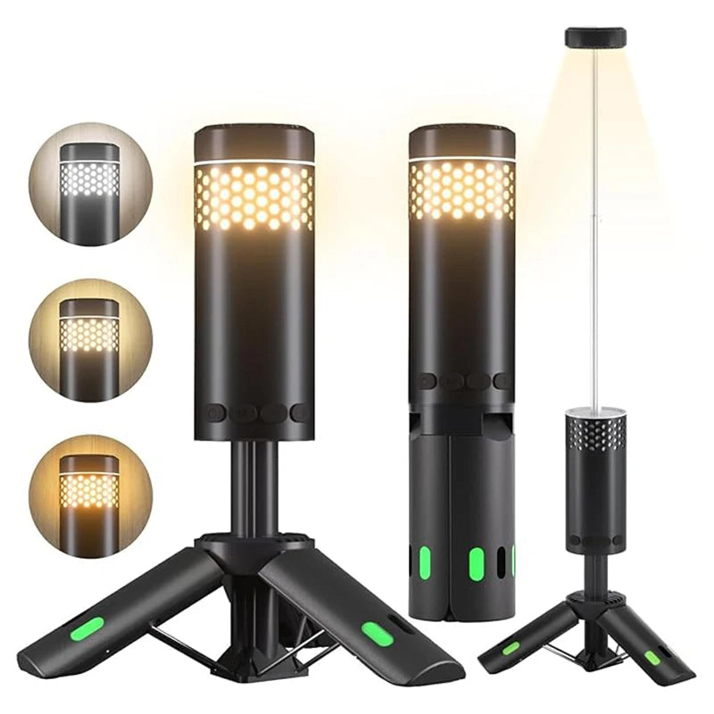 LumosGlow | Compact Rechargeable LED Camping Lantern with Magnetic Tripod 0