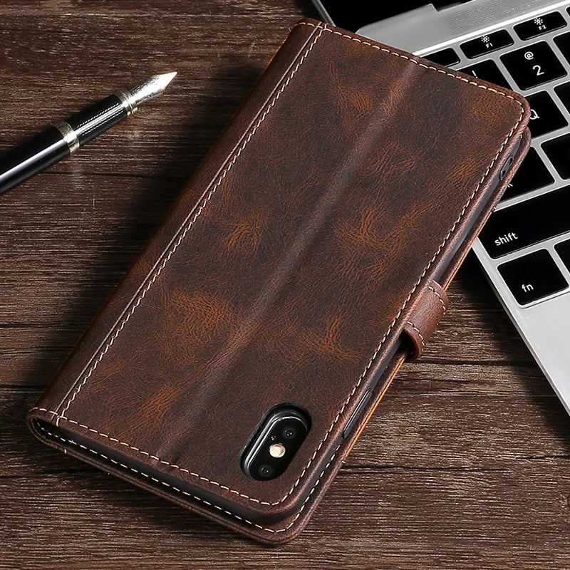 LuxurCase | Premium Magnetic Leather Wallet Case for iPhone 5