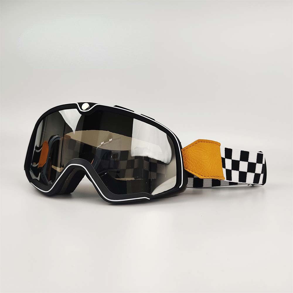 Men's Retro Motorcycle Goggles Fit Over Glasses Durable UV Protection HD Lens 1