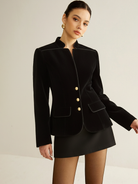 Miracle | Velvet Stand Collar Blazer 0