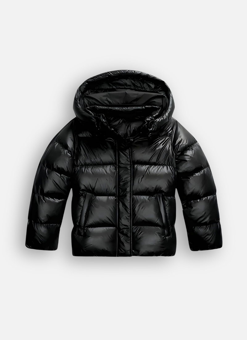 Noor Valente | Luxury Slim Fit Puffer Jacket with Glossy Finish 0
