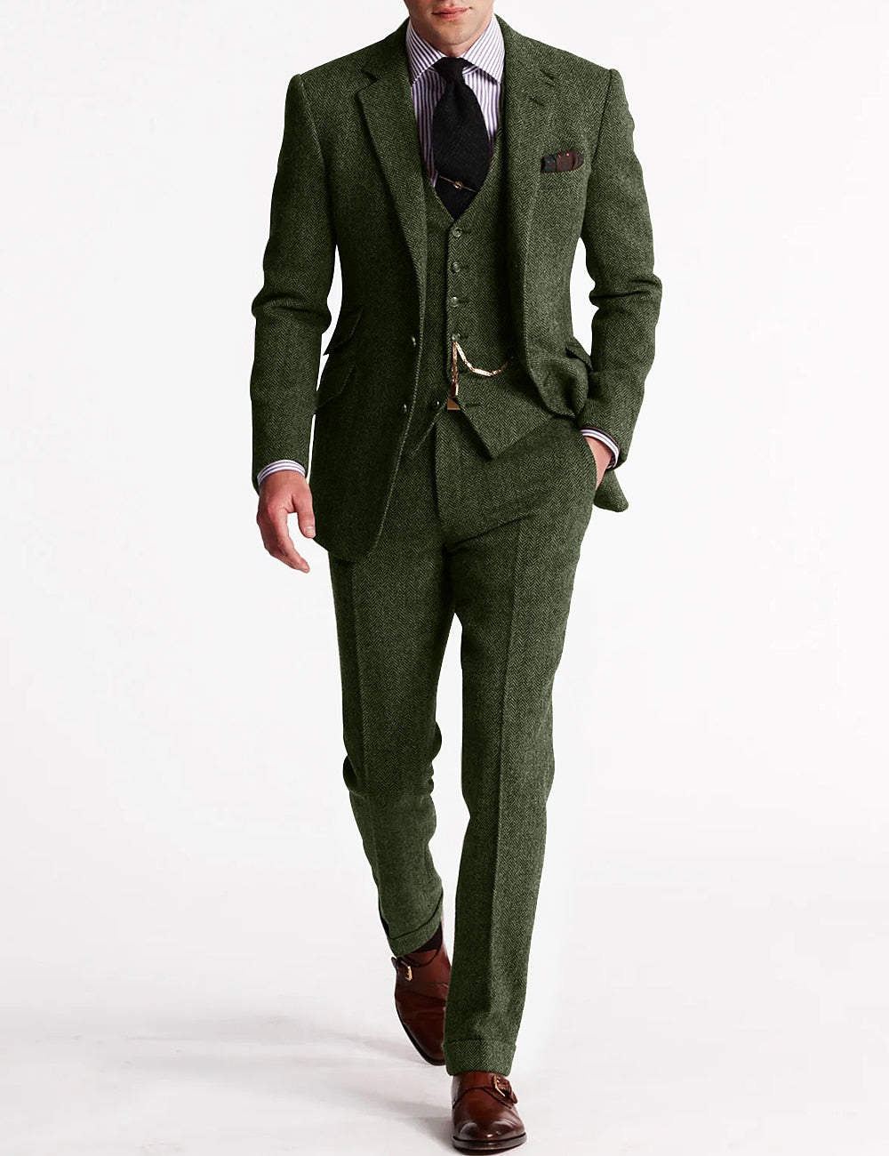 Old-School Luxe 3-Piece Suit – Men's Vintage Tailored Fit for Distinguished Style and Enduring Class 2