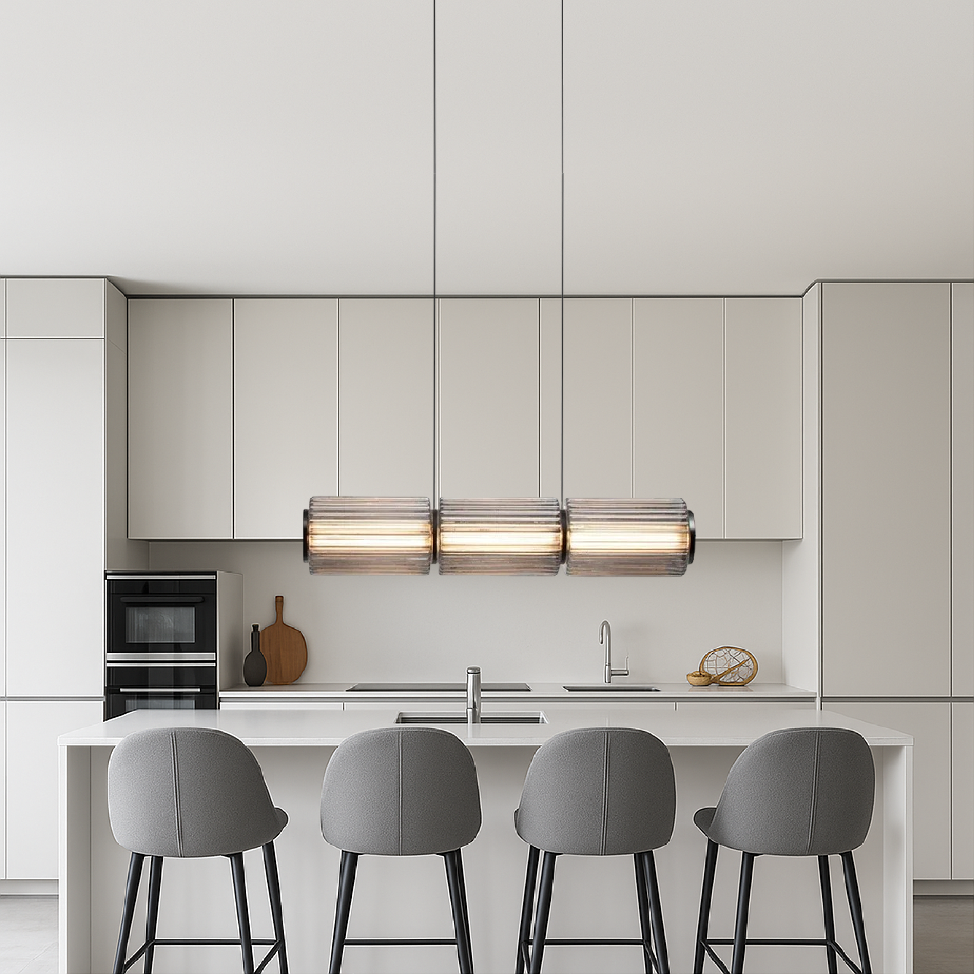 Oriona | Modern Cylinder Glass Pendant Light with LED 0