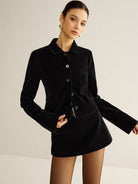 Raquel | Velvet Lapel Short Blazer 6