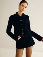 Raquel | Velvet Lapel Short Blazer 9