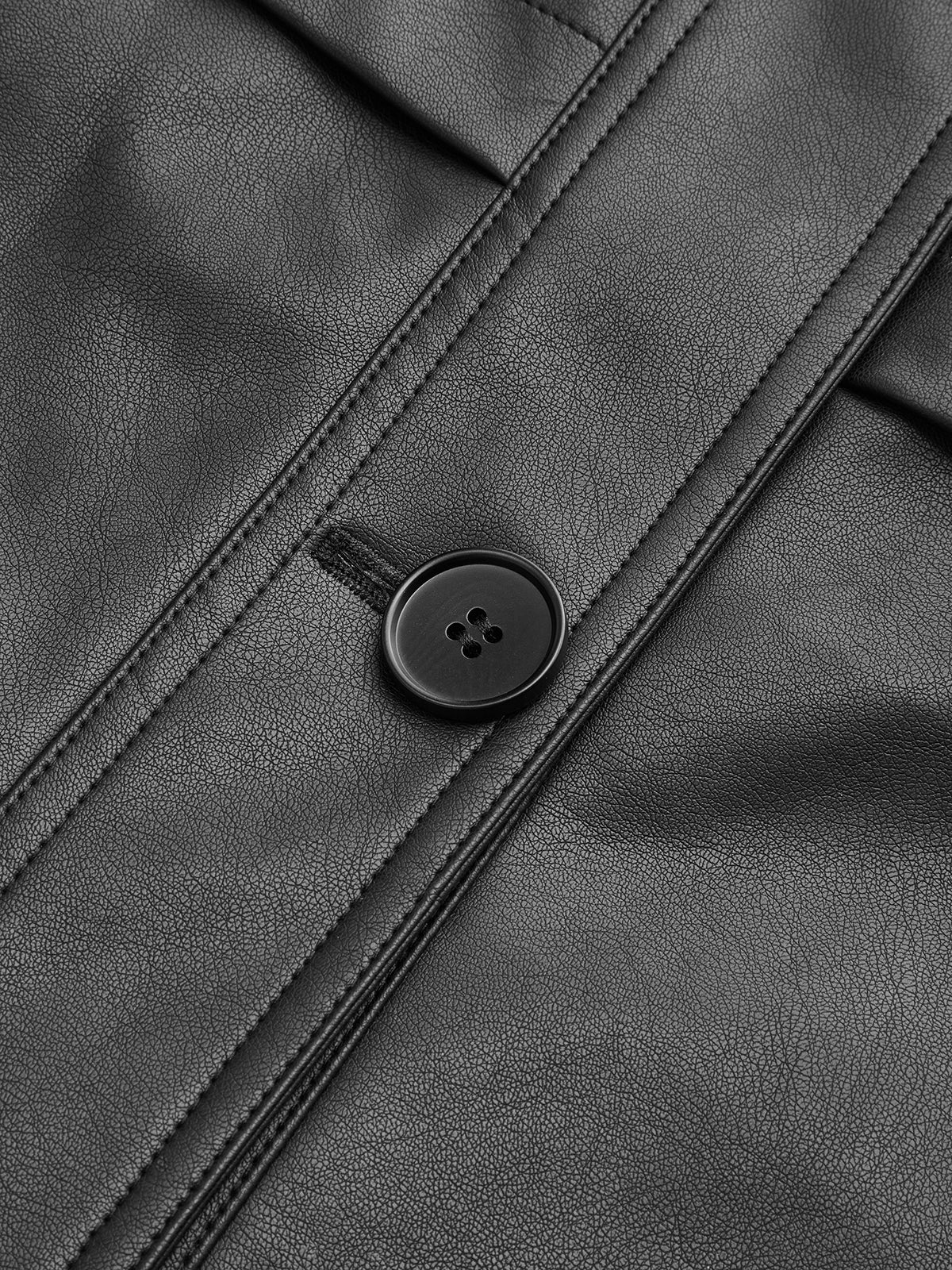Shane | Stand Collar Belted PU Leather Quilted Jacket 8