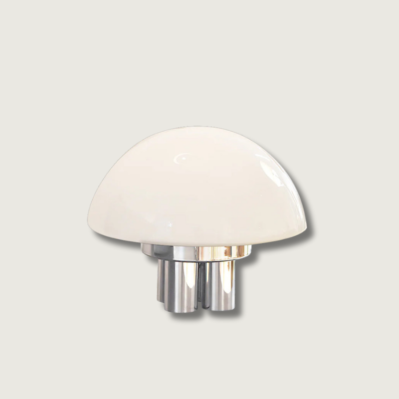 SilverAura – White Table Lamp with Chrome Base 0