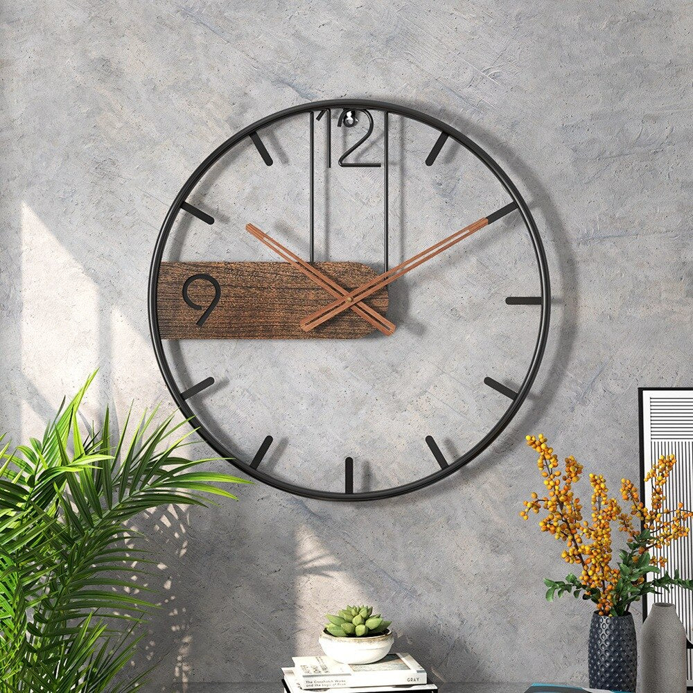 SteelGrove – Modern Wall Clock in Steel and Walnut with Industrial Elegance 1
