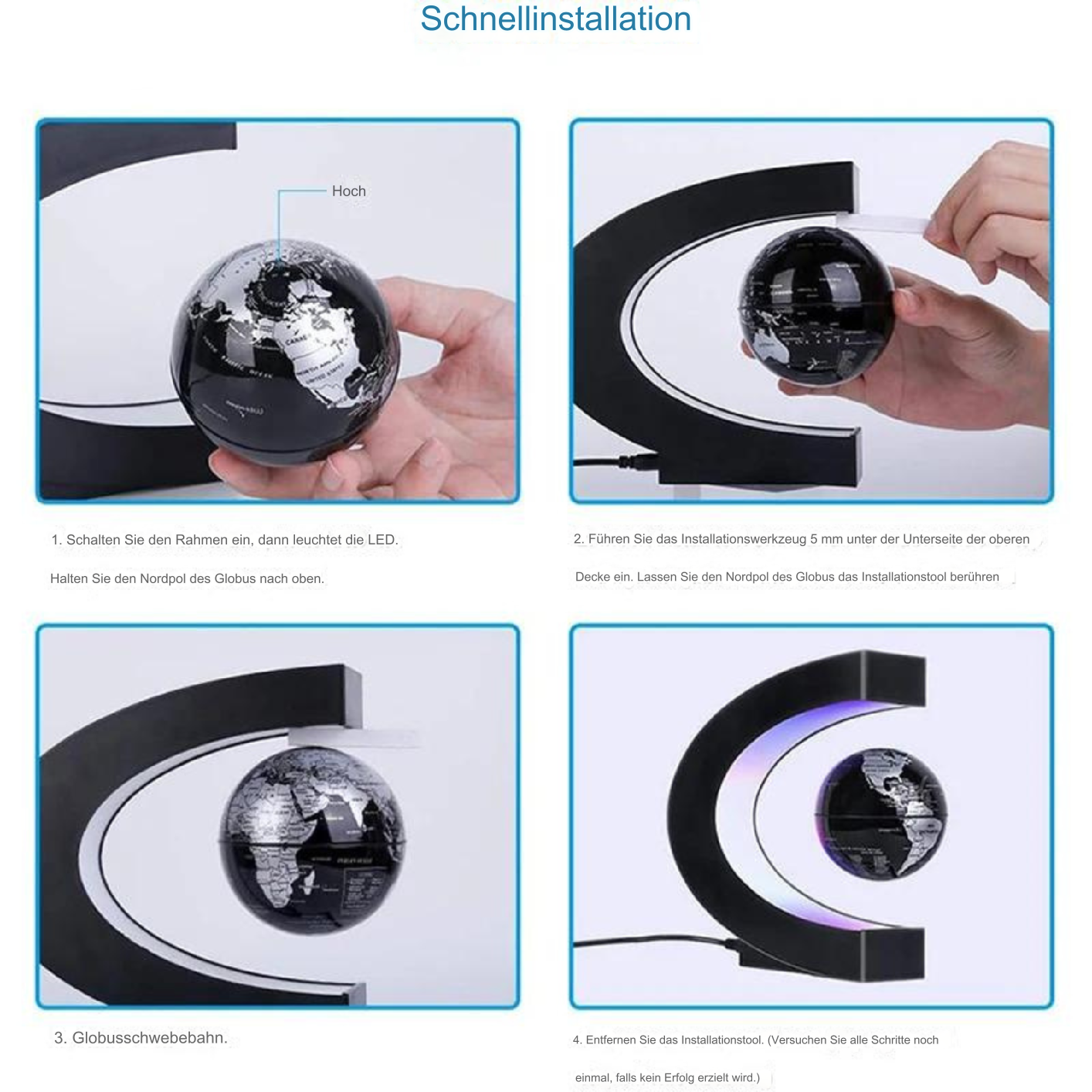 TerraGlobe | Floating Magnetic LED World Map Lamp with Levitating Display 3