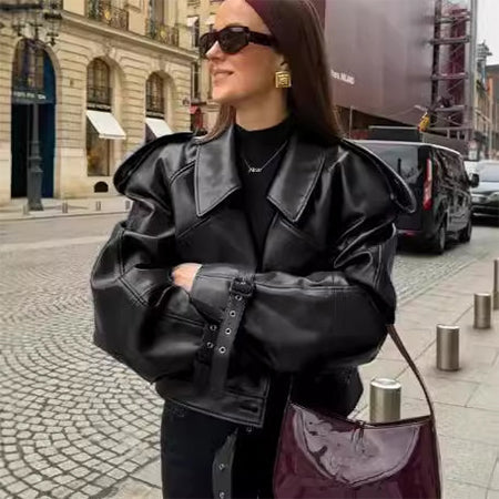 Valentina Corvi | Luxury Women's PU Leather Jacket with Slim Fit 2