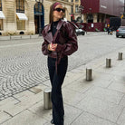 Valentina Corvi | Luxury Women's PU Leather Jacket with Slim Fit 5