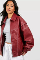 Valentina Ricci | Oversized Red Leather Jacket for Women 1