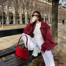 Valentina Ricci | Oversized Red Leather Jacket for Women 6