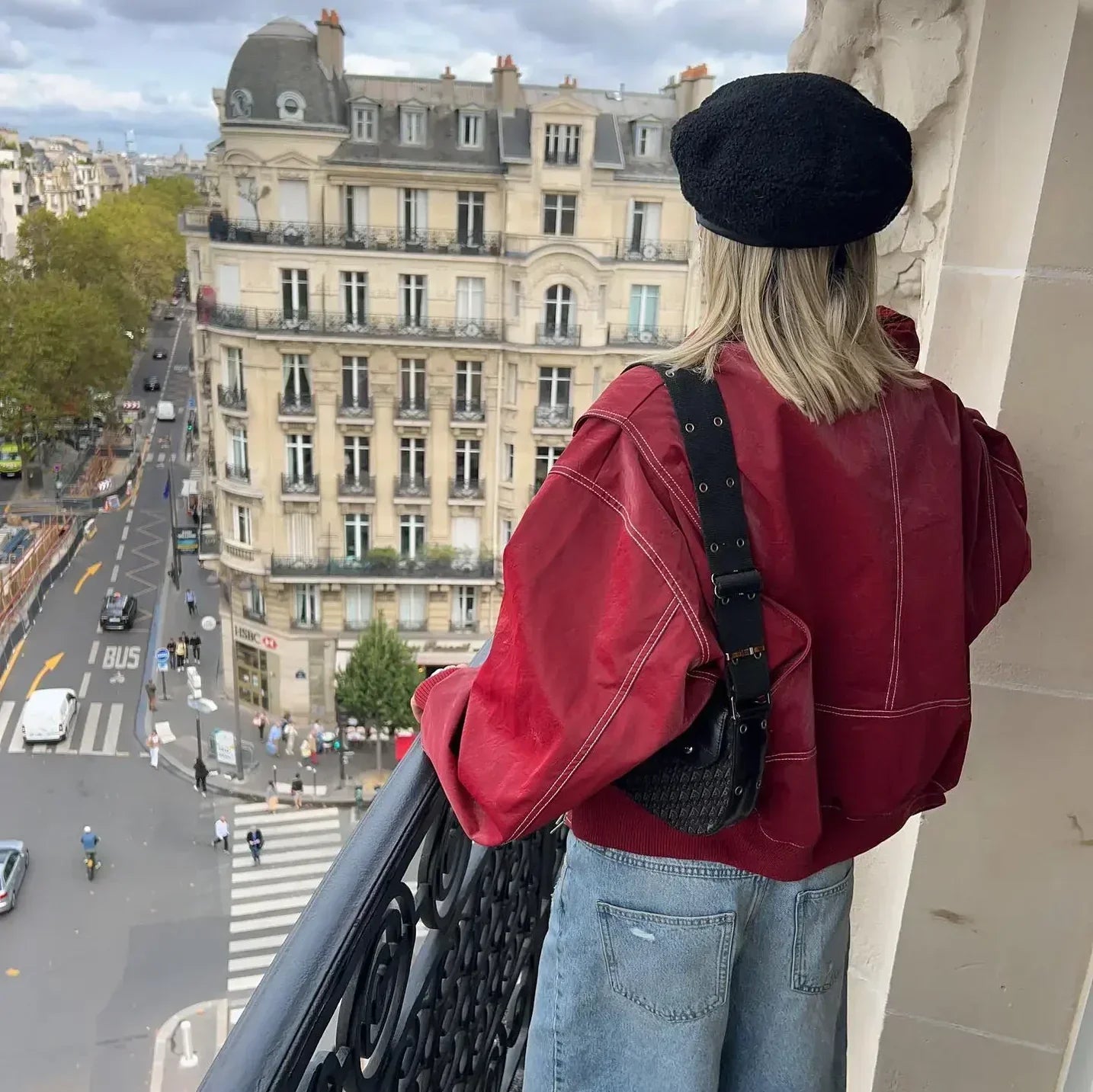 Valentina Ricci | Oversized Red Leather Jacket for Women 7