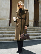 Violette | Double-Breasted Fleece Lined Faux PU Longline Coat 6