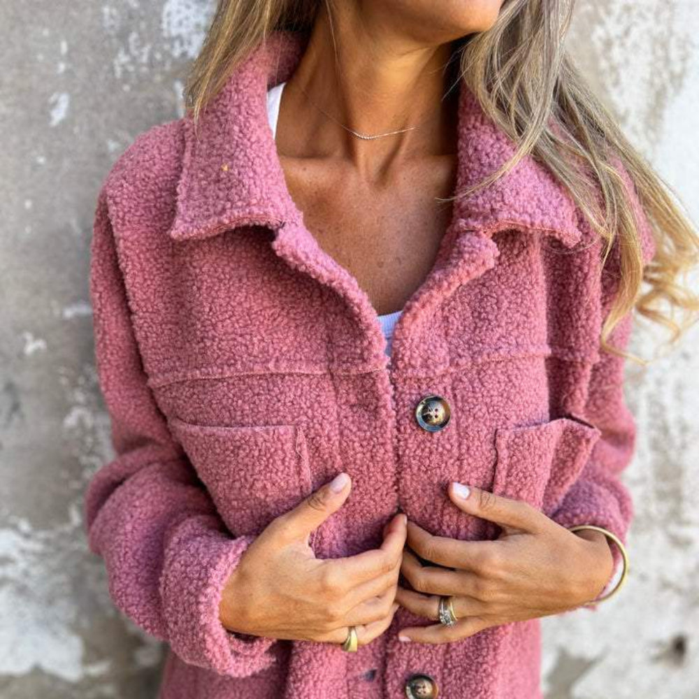 Women Oversized Sherpa Jacket - Long Casual Coat 6