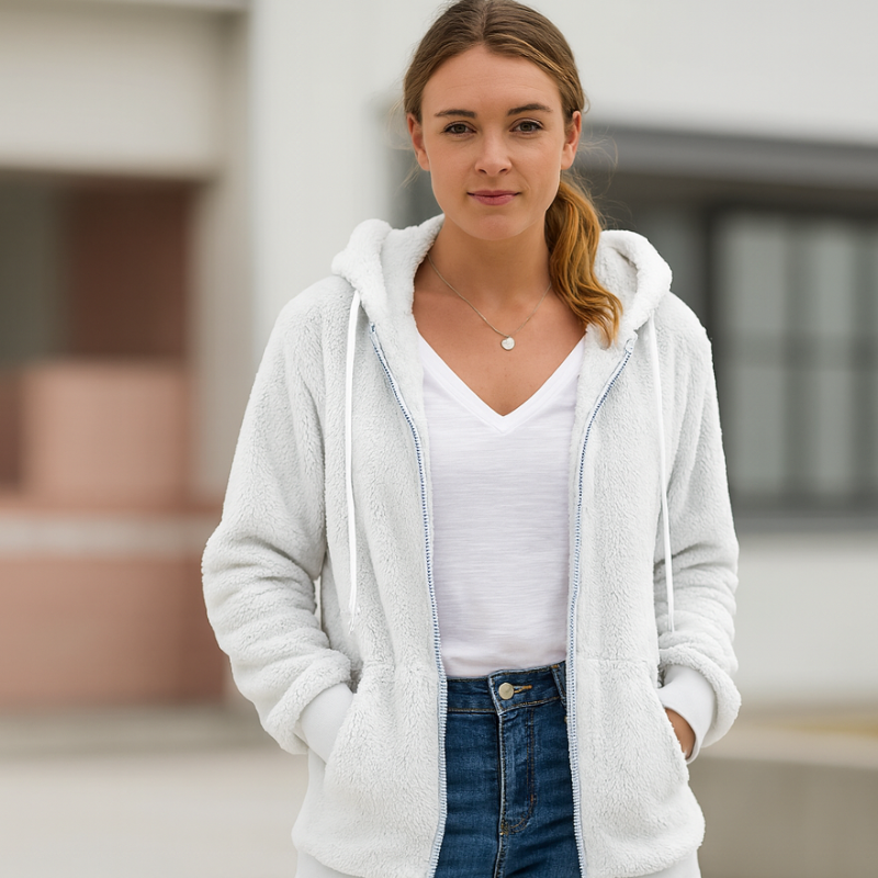 Women's Hoodie Jacket Sherpa-Lined Sweatshirt 3