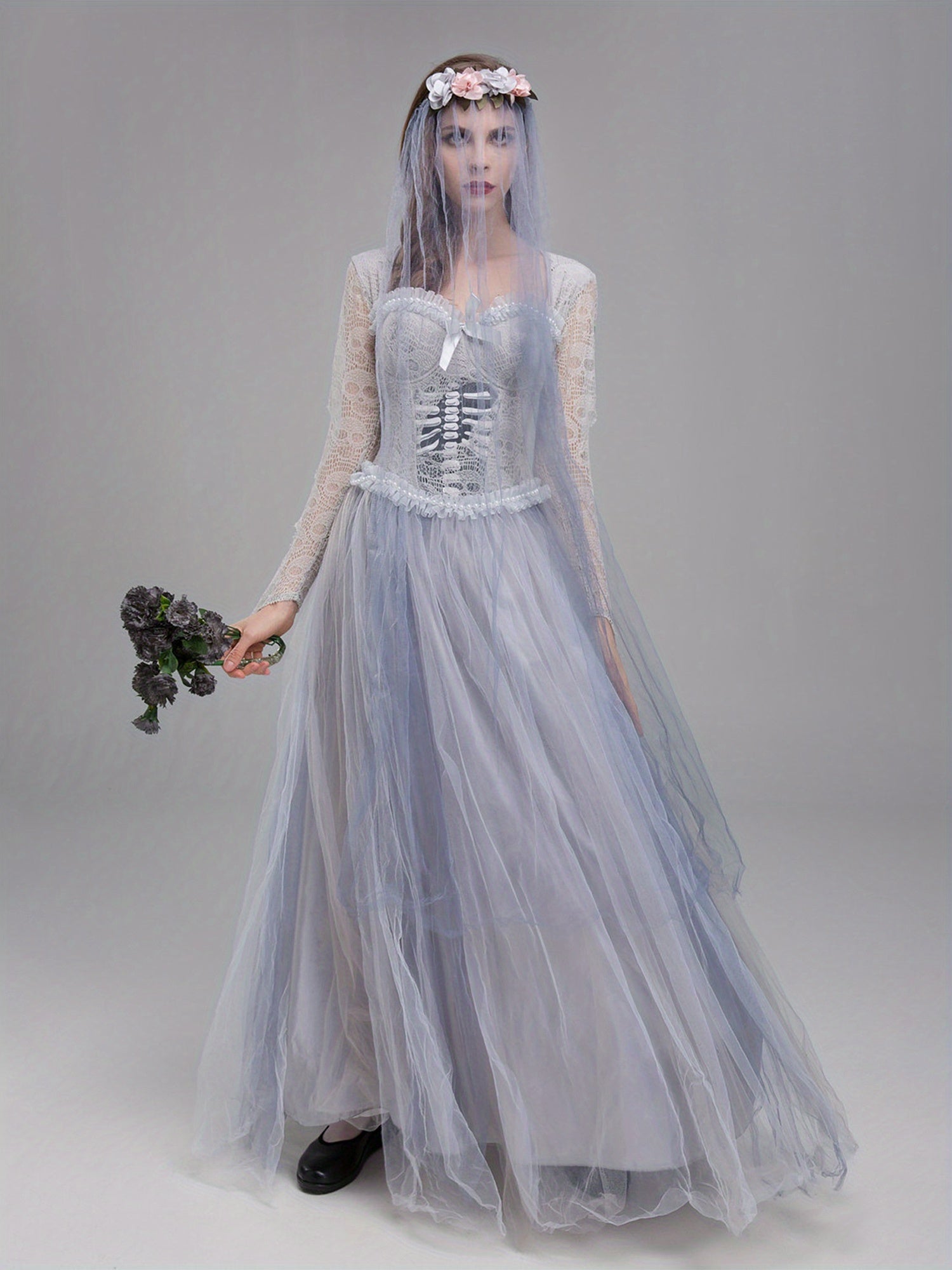 Women’s Lace Maxi Dress | Gothic Corpse Bride Halloween Costume 2