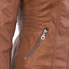 Women's Leather Hooded Jacket | Lightweight Moto Style 4