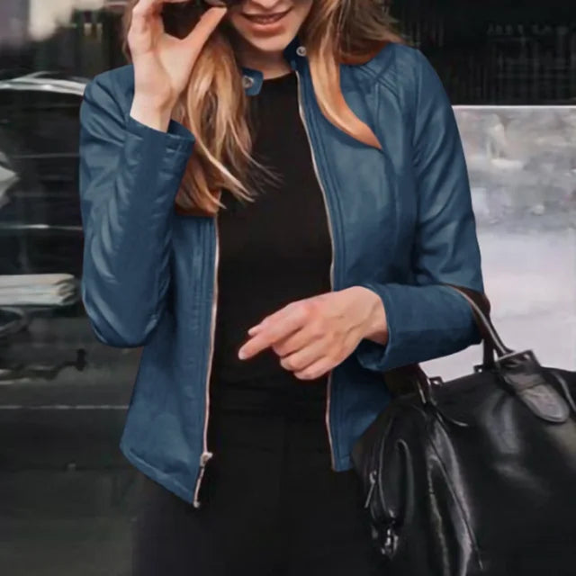 Women's Leather Jacket with Slim Fit 2