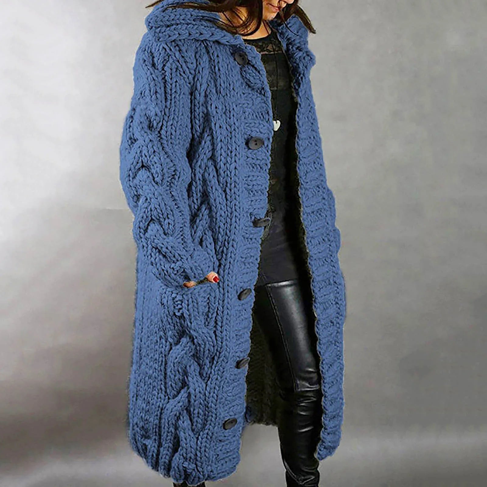 Women's Oversized Cardigan With Cable 5