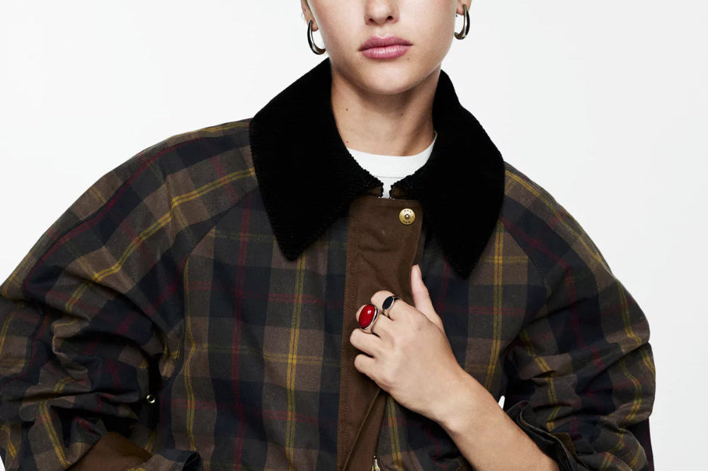 Women's Oversized Plaid Jacket - Long Casual Coat 0