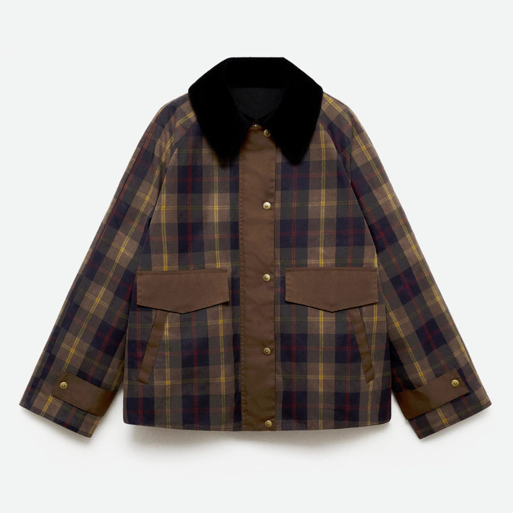 Women's Oversized Plaid Jacket - Long Casual Coat 1