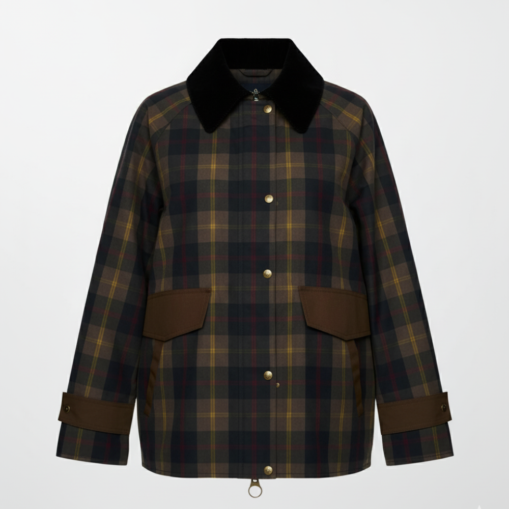 Women's Oversized Plaid Jacket - Long Casual Coat 6