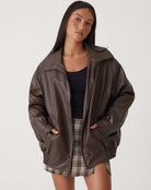 Women's oversized leather jacket 2