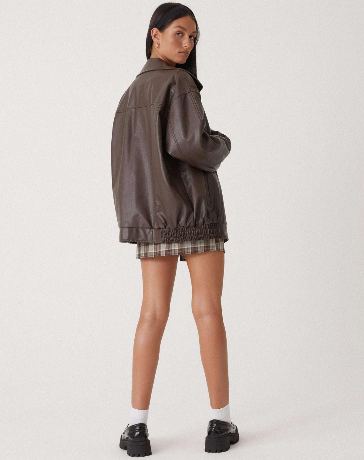 Women's oversized leather jacket 5