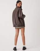 Women's oversized leather jacket 5
