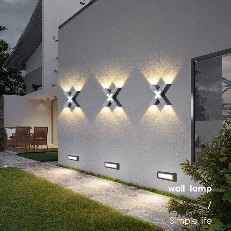 X-Lume Pro – Weatherproof X-Shape LED Wall Light for Enhanced Exterior Illumination 0